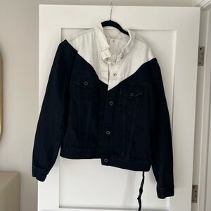 Ben Taverniti Unravel Project Black & White Denim Jean Jacket [IT 42 / Medium]